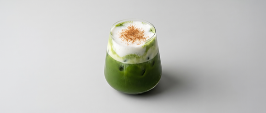 iced matcha americano with smoked honey cream cloud