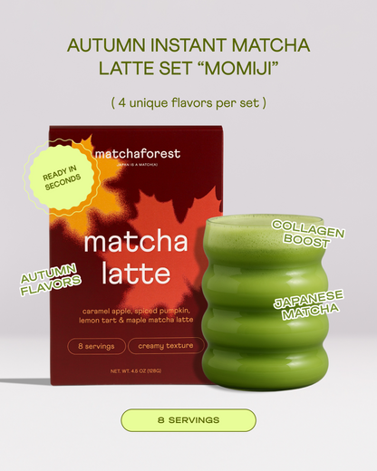 Momiji Matcha Latte 3-in-1 Set | Japanese Matcha with Marine Collagen