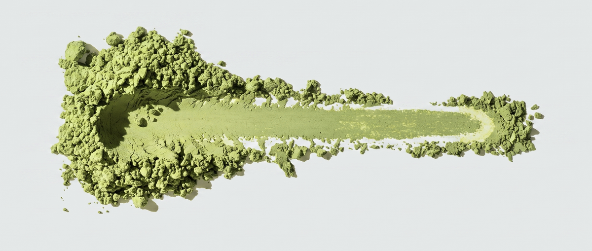 Swatch of fake matcha powder
