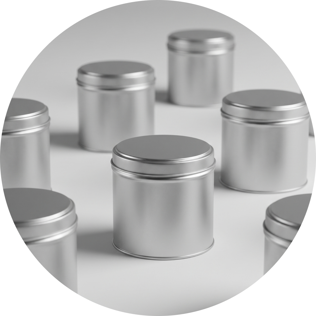 small metallic matcha tins for private label